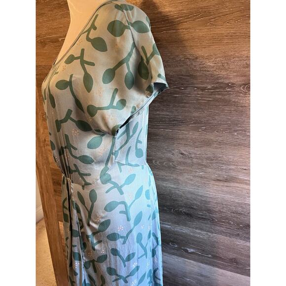 Numph Dress Green Short Pockets Designer Floral Pockets - Picture 5 of 12